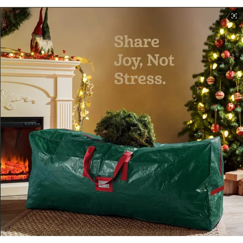 

Extra-large Christmas Tree Storage Bag - To 9ft Trees, Waterproof & Heavy Duty With Stylish Dual Zippers And Handles For Easy Organization