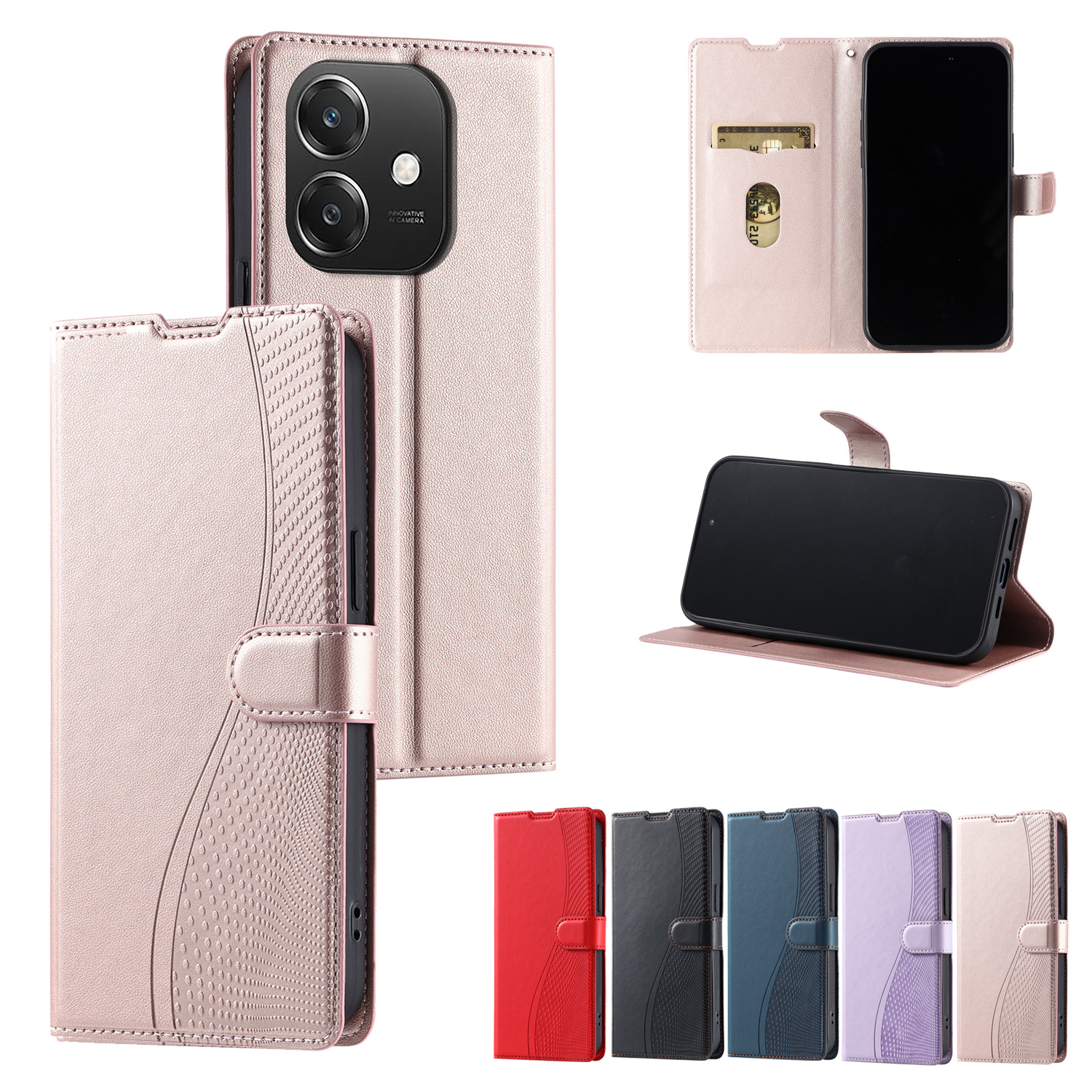 

Slim Wallet Case Made Of Leather For Oppo A3 4g/a3 5g/a3x/a40, Featuring An , Business Use, With A And Card Slot.