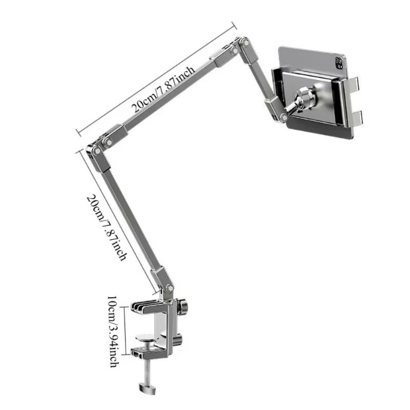 Three-section Carbon Steel Phone/tablet Stand Features A Foldable And Adjustable Design, Providing Reliable Desktop Support Everyday Needs
