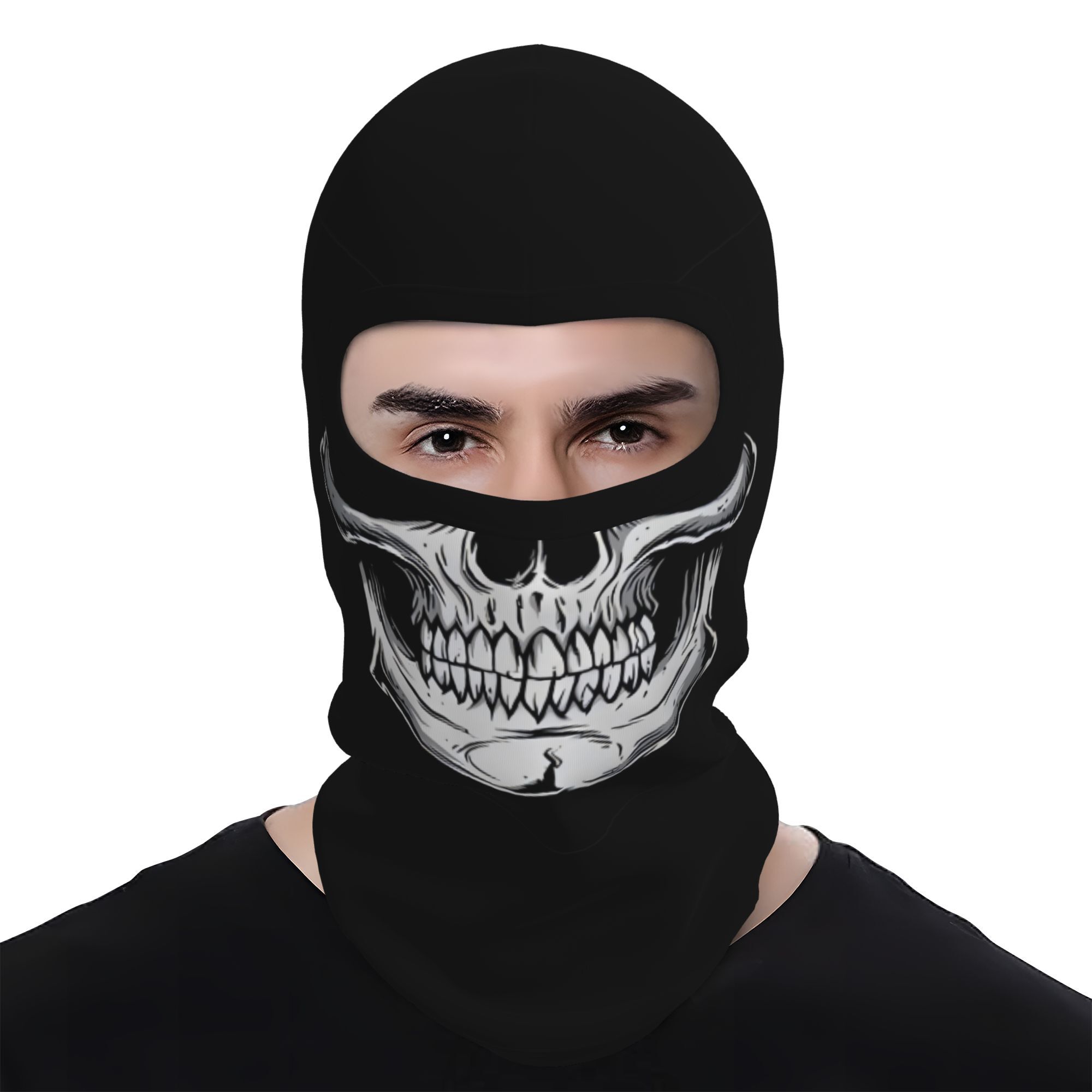 TEMU 1pc Funny Mouth & Teeth Balaclava Mask - Half-face Cover With Full Protection, Breathable Fabric For , Hip-hop Street Style, Outdoor Winter,