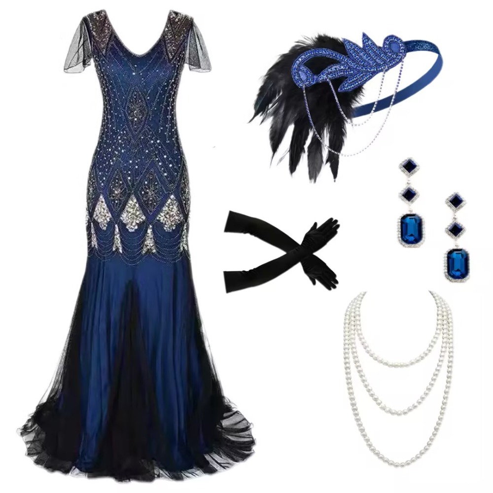 1920s sequin dress vintage dress plus size banquet evening gown european and   wedding dress for women dress with additions set suitable for womens ball outfits and attire