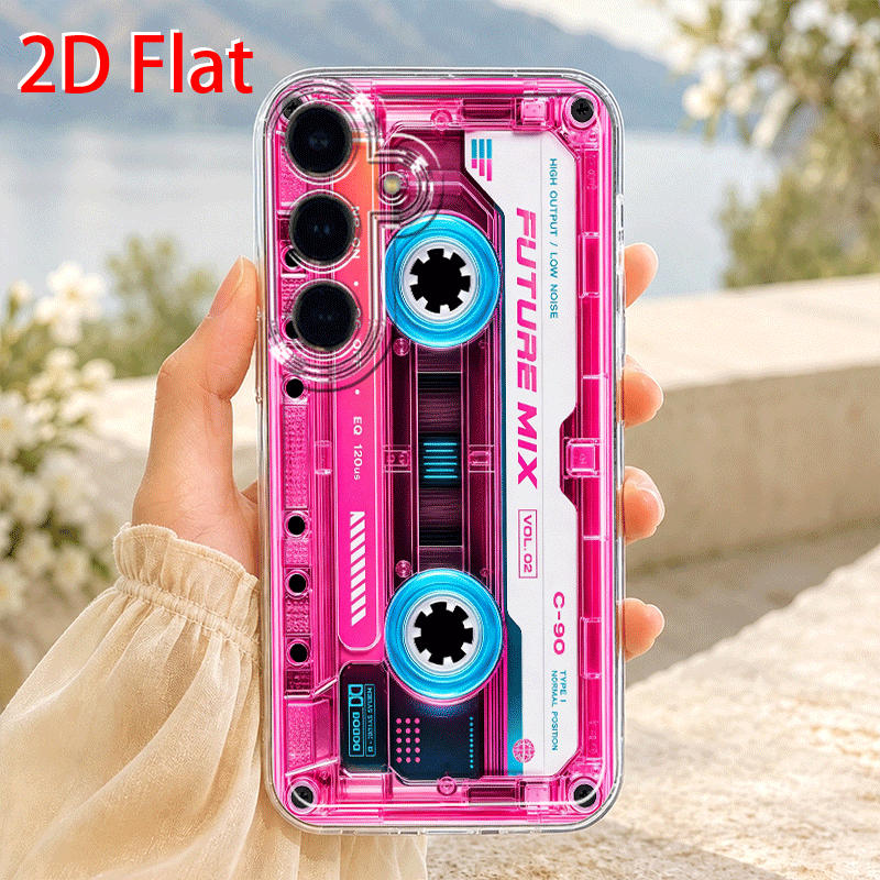 TEMU Phone Case: 2d Cassette Tape Pattern Phone Case, Suitable For Galaxy A05s A06 A17 A21s A22 A56 S21 Ultra S22 Plus S23+ S24 Fe S25 S26 Edge,