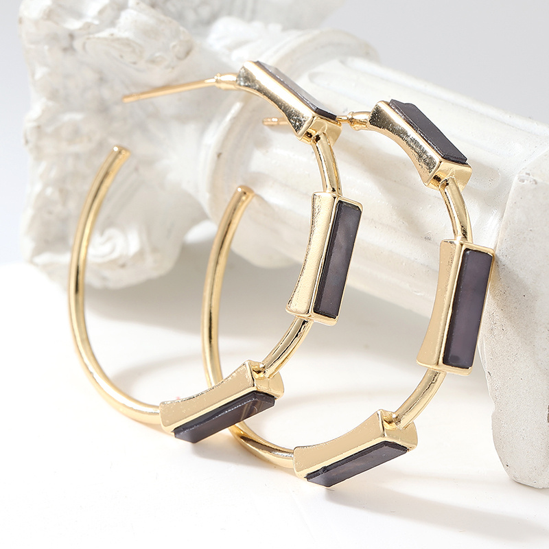 Unisex Modern Contrast Color C Hoop Earrings