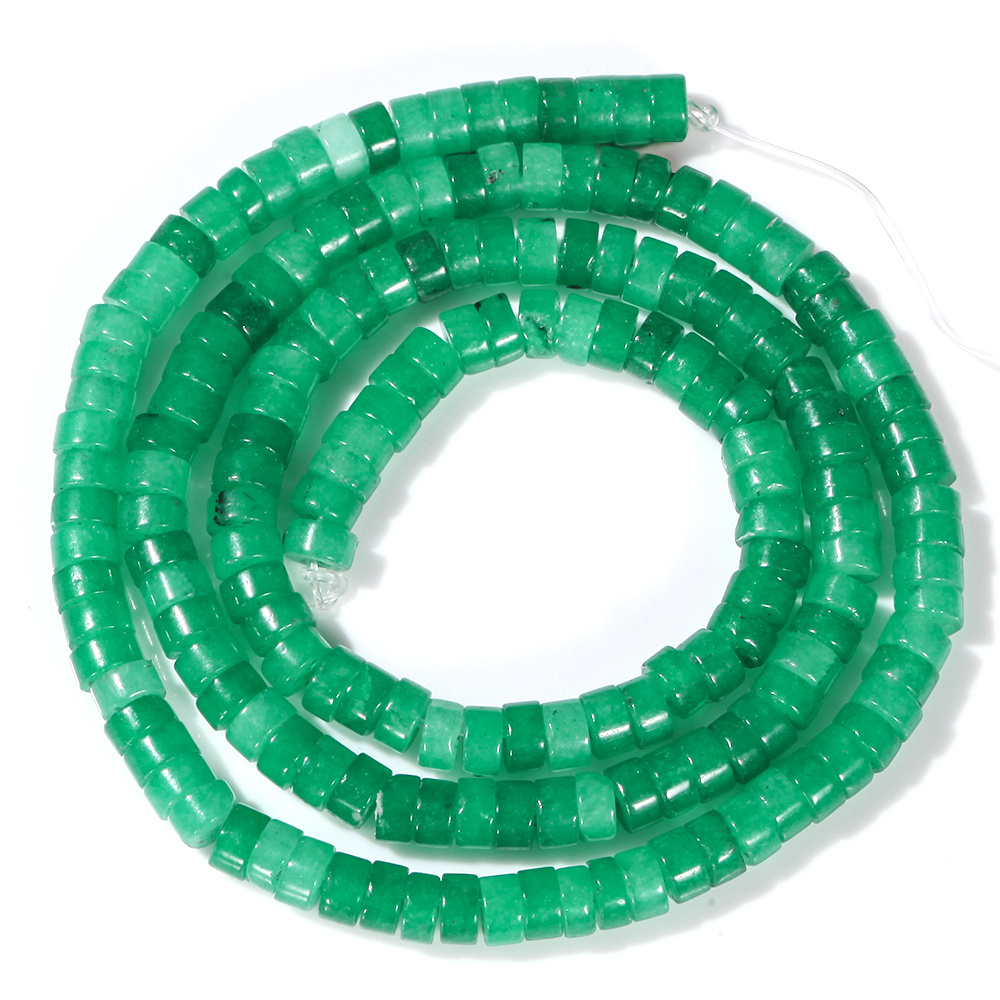TEMU 4x2mm 160-172pcs Natrual Stone Beads Rondelle Green Chalcedony Beads For Jewelry Making Asscessories