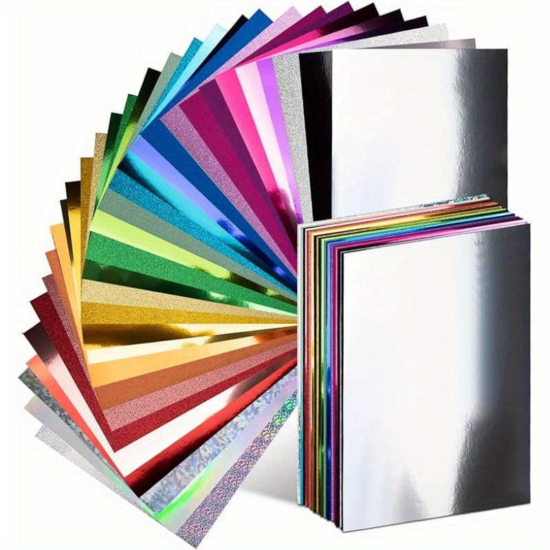 E-shop 20 Farben 20 Stück Metallfolie, 8.3" x 11.7" Bunte Glitzer-Papier 250g/m²/92lb für Kunst & Basteln, Dekoration, Hochzeits- und