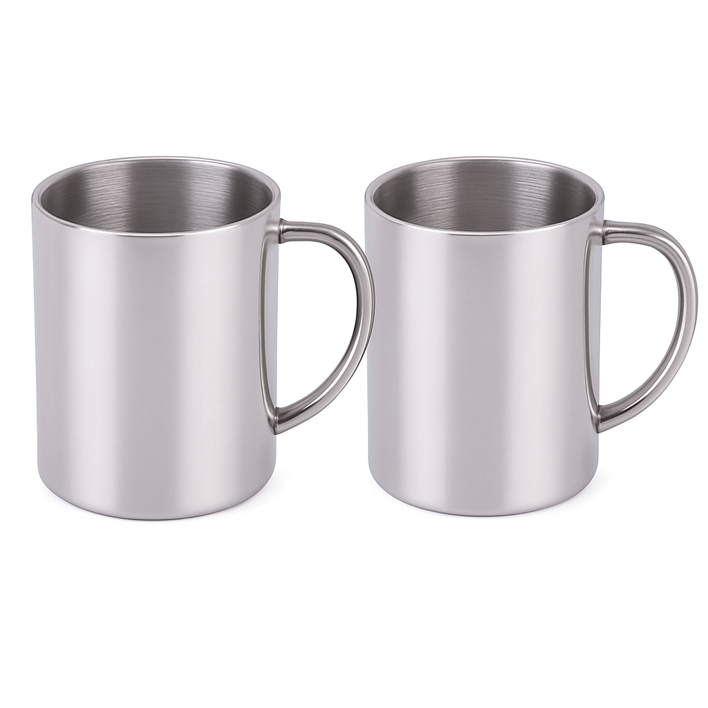 1 2pcs 300ml double wall stainless steel coffee mug sleek portable thermo travel cup with handle and spout for hot cold beverages ideal for office restaurants cafes perfect gift for eid al   halloween christmas