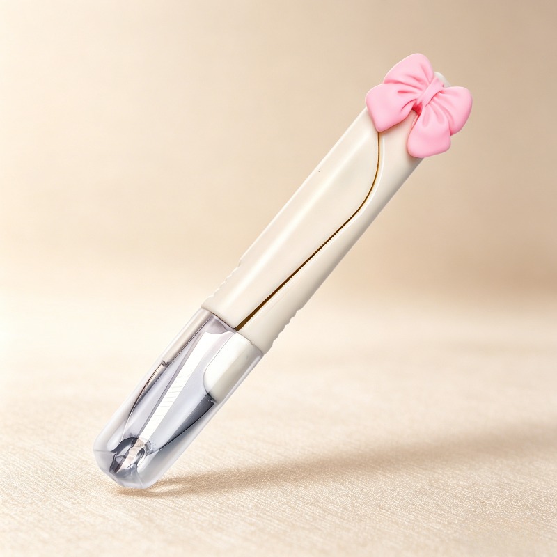TEMU Cute Pink Bow Sewing Thread Cutter, Compact Stainless Steel Yarn With Cover, Mini Trimming Scissors For Cross Stitch, Quilting & Needlework