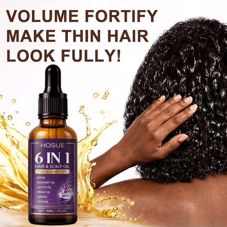 6-in-1 Hair and Scalp Oil, Contains Biotin, Rosemary, And Castor Oil