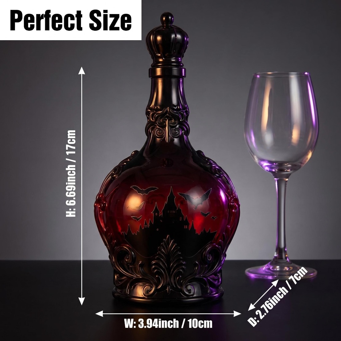 Image of A Beautiful Castle-style Decorative Whisky Bottle Made Of Durable Borosilicate Glass - Ideal For Father's Day Gifts, Collectible Wine Sets Or Tabletop Displays, And An Ideal Halloween Gift