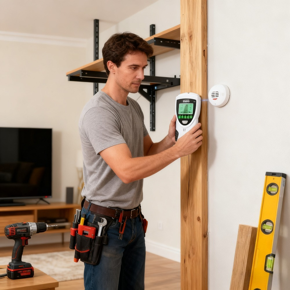 5in 1 Stud Detector with Intelligent Microprocessor Chip and HD LCD Display, Stud Sensor Beam Finders for the Center and Edge of Wood AC Wire Metal Studs Joist Pipe