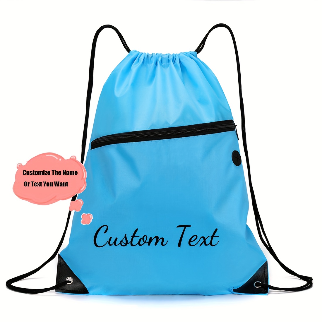 TEMU [customized] 1pc Fashion Personalized Custom Letter Drawstring Gym Bag, Backpack - Customizable Name Sports Bag, Outdoor Bag Men Women Fitness