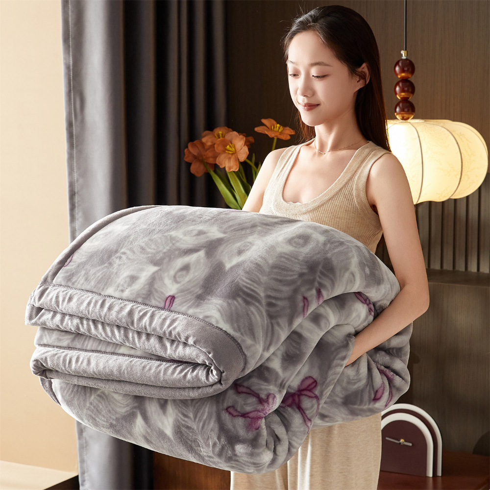 premium double sided thickened   fleece blanket   soft warm king size mink blanket luxurious feel multi size   decor   gift for christmas office family Product details 0