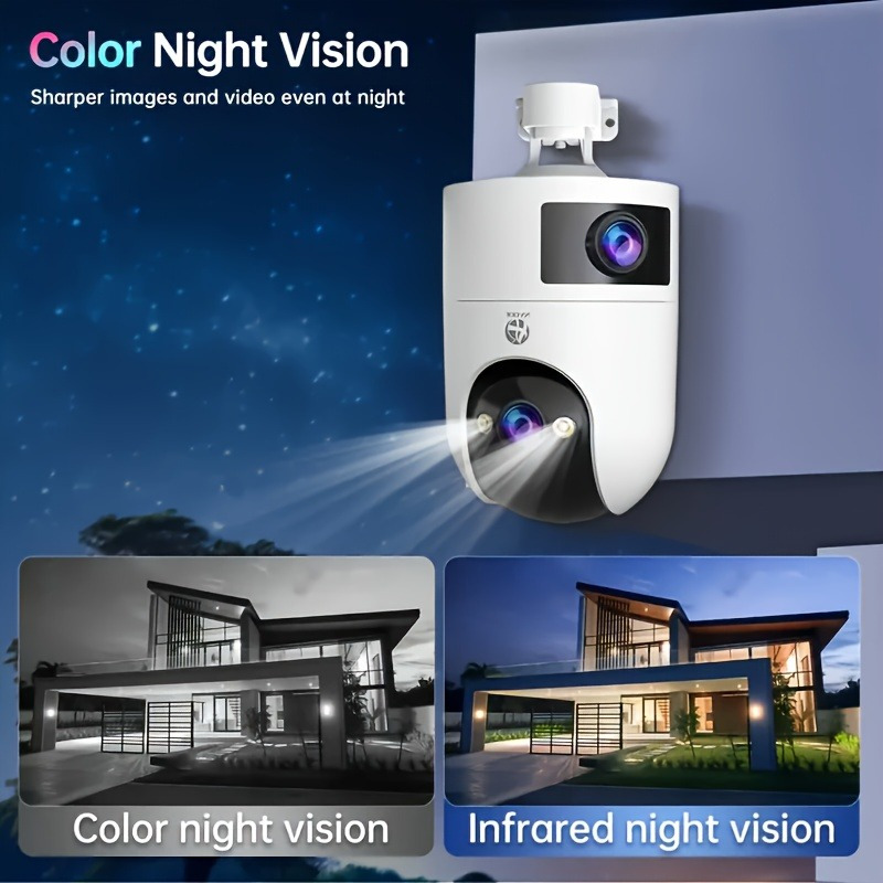 [JOOAN] 360° Panoramic Dual-Lens Camera | No-Dead-Angle Dual-Lens Shooting And 1296P Full HD Picture | Electronic Fence And Sound Detection with Automatic Tracking | Day And Night Full-Color with 5G Dual-Band Wifi Connectivity | AP Hotspot Offline M