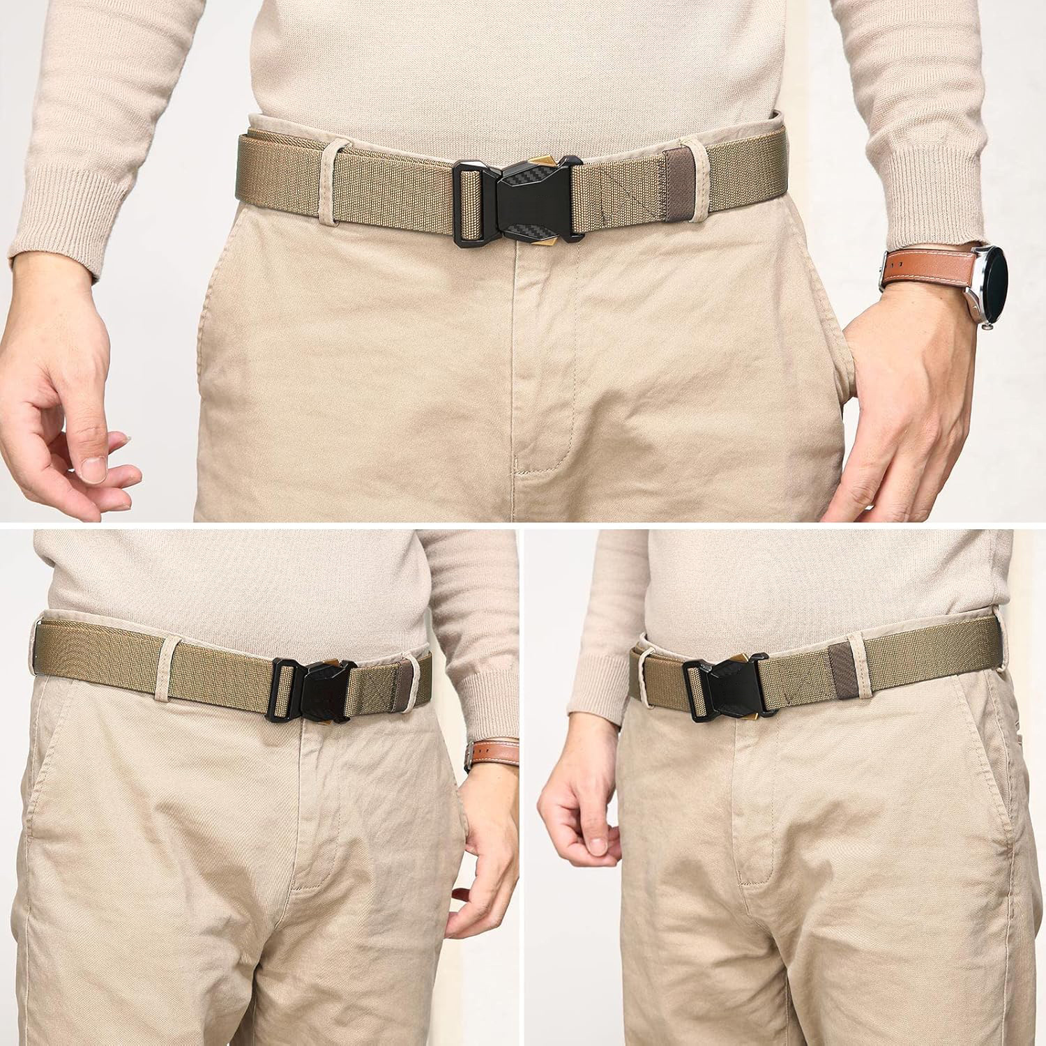 3pcs Tactical Belts Quick Release Buckle Durable Polyester