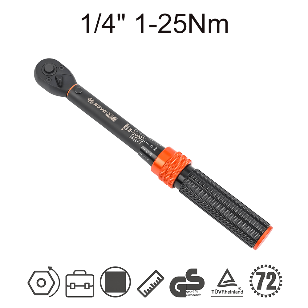 Image of 1/4" 1-25nm Torque Wrench, Time And Effort, Clear Nm Scale, Convenient For Storage And Transportation, Suitable For Vehicle, Bicycle And Machine Maintenance