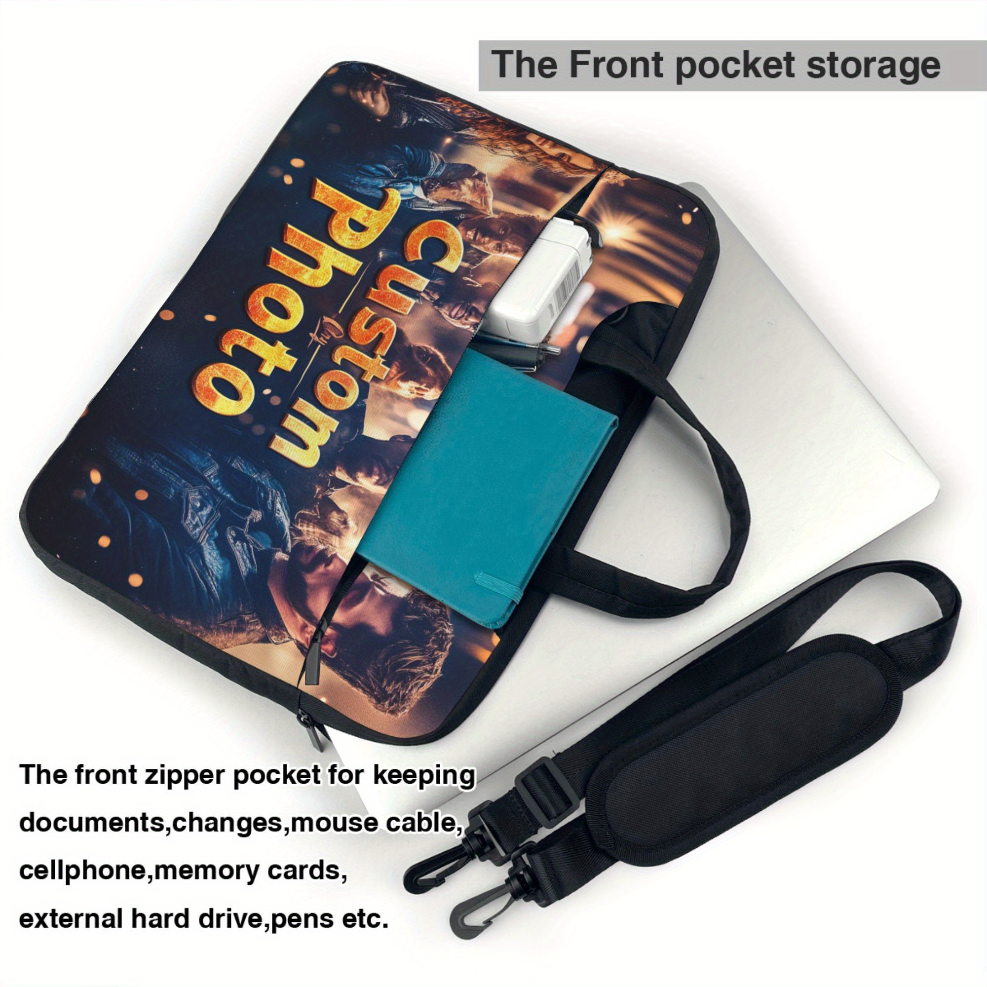 Customizable Laptop Bag with Photo or Logo, Crash Protection