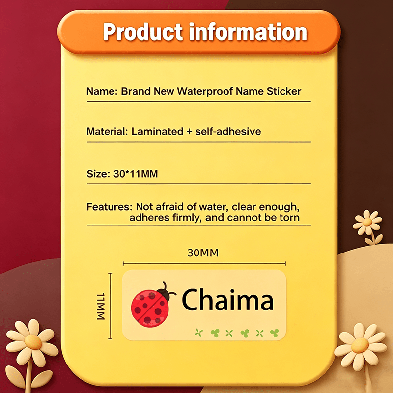 Custom Sticker, Personalized Name Label for Office & Tools