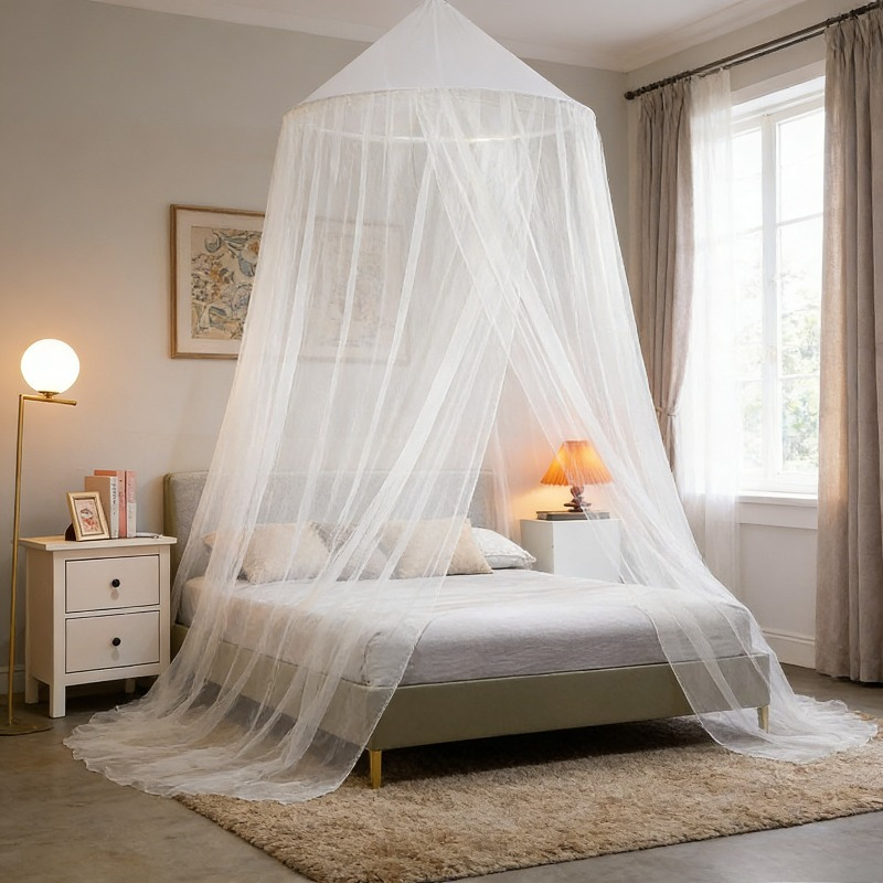 1pc Extra Large Double Bed Net, Full Coverage Canopy For King/queen Size Beds - Easy Setup And No Poles Needed For Home, Camping And Hotels - Durable And Breathable High-quality Mesh