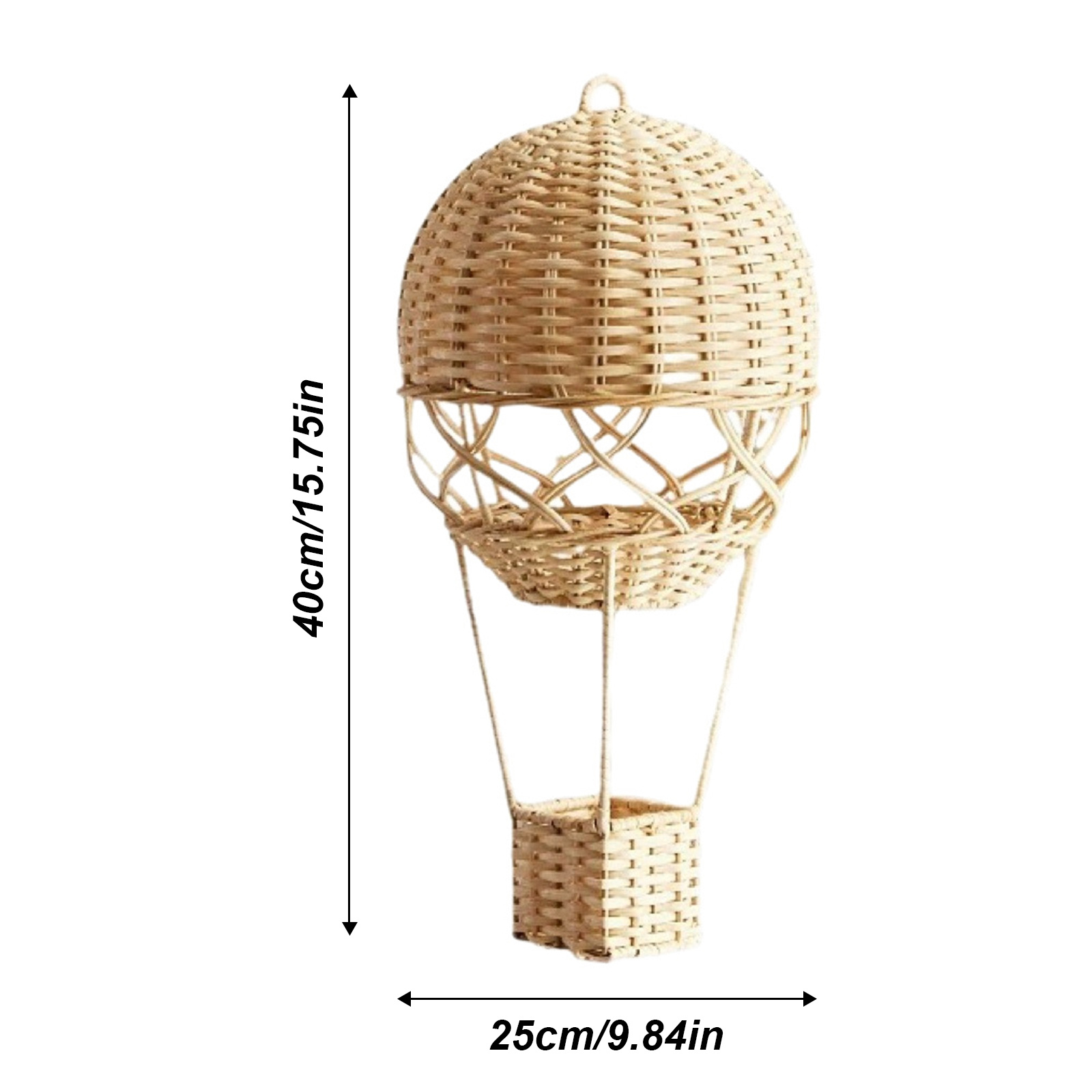 Image of Halloween/christmas Decor Of1pc Rattan Hot Air Balloon Decor Hanging Hot Air Balloon For Kids Room Living Room Decoration