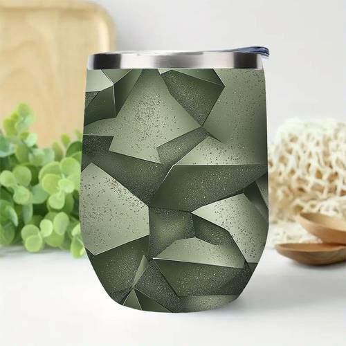 un vaso de agua aislado de acero inoxidable de 12 onzas, a prueba de fugas y reutilizable, con un diseño de de , ideal para café, vino y cócteles, lo que lo para actividades en el hogar como .