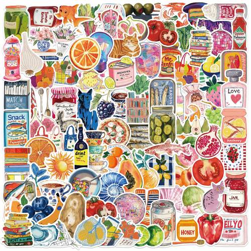100pcs mediterranean sticker set vintage cute aesthetic stickers for roller skating and cycling guitar toys motorcycle skateboard outdoor travel water bottle car bicycle adult suitcase musical instrument party gift