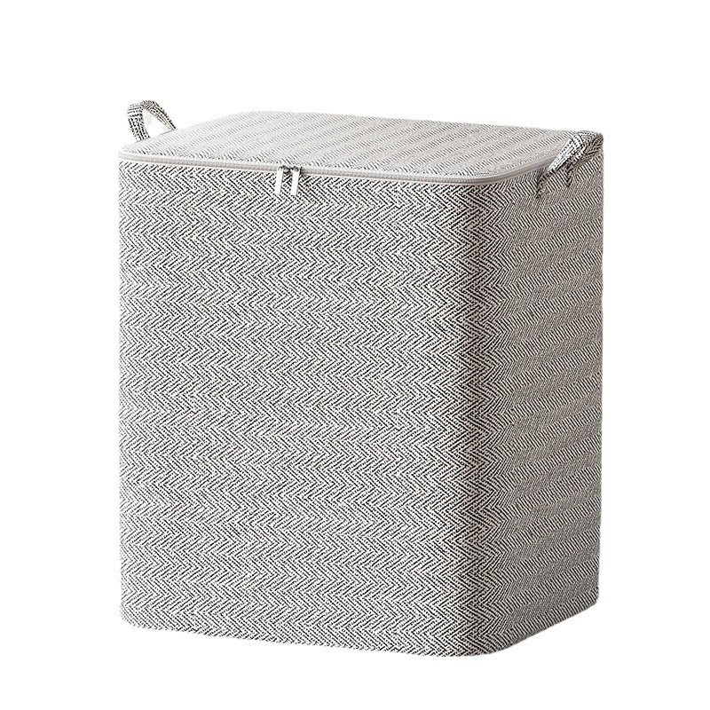 TEMU 2 boîtes de rangement en tissu Oxford avec poignées robustes et cadre en métal - Organisateurs pliables de grande résistants à l'humidité pour