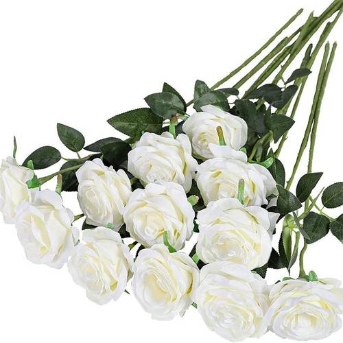 12 bulk artificial roses simulated bouquet for wedding centerpieces