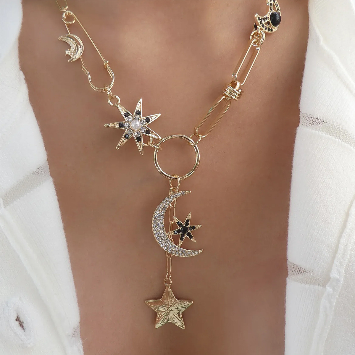 TEMU Pendant Women's Niche Light Luxury Safety Pin Clavicle Chain