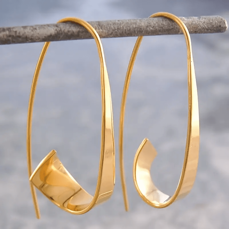 TEMU A Pair Of Elegant And Simple Women's Earrings With A Luxurious 14k Gold Plated Ring Design, Perfect For Gift And Daily Wear, Making It The