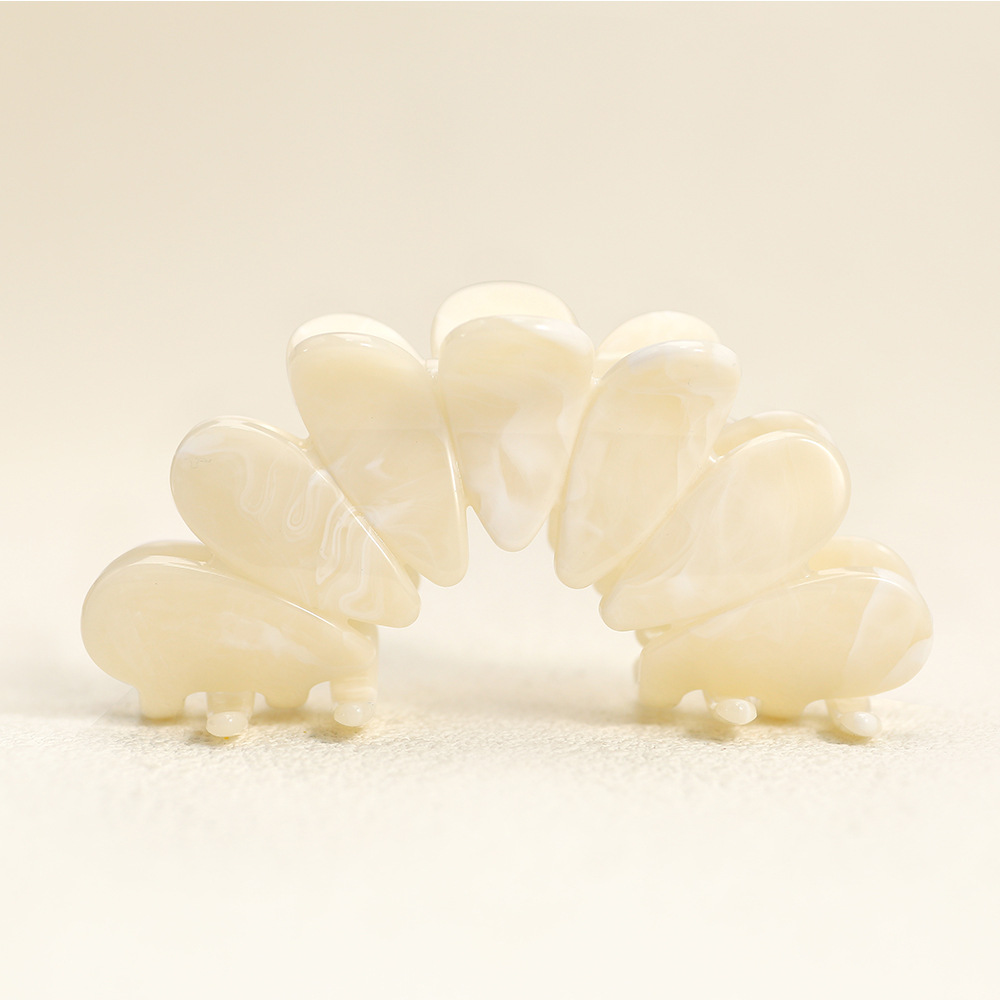 TEMU 1pc Elegant Bohemian Style Floral Hair Clip - Large White Secure Claw Clip, Versatile -shine Hair Accessory Suitable For Weddings, Parties, And
