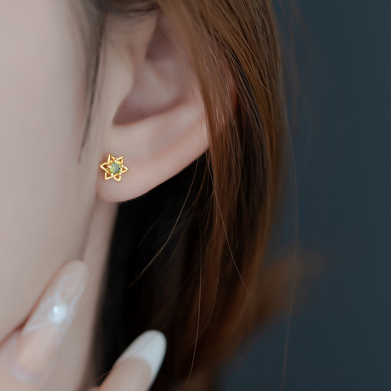 Star Rhinestone Stud Earrings - Minimalist Daily Wear