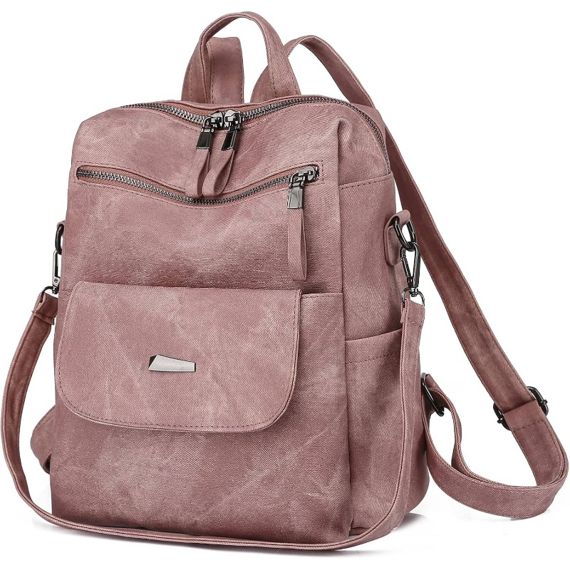 women s high quality backpack purse - small crossbody backpack handbag with detachable strap, golden-tone hardware, zipper closure compartments - dark brown/pink/other colors   - non-woven fabric for everyday, travel, work, school - elegant & functional women s bag, bag for women, bags for women high quality, crossbody bags for women, shoulder bag for women, sling bag for women, handbags for women, bags for women Product details 0