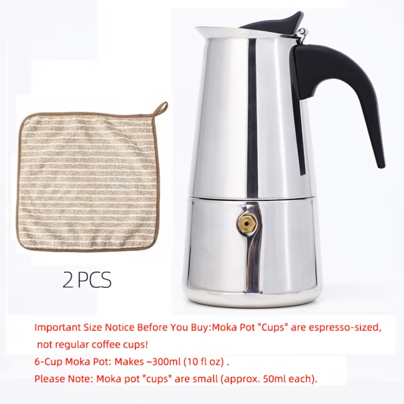TEMU 2/4/6/9 Cup Stainless Steel Pot- Straight-style Espresso Maker, Utensil, Professional Coffee Maker For Home/camping Use