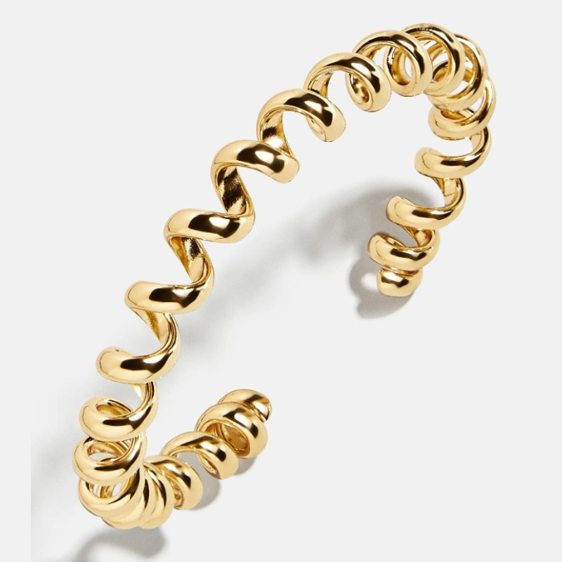 TEMU Pulsera abierta fácil y enrollada en espiral, pulsera de metal enrollada, joyería de capas a , joyería diaria