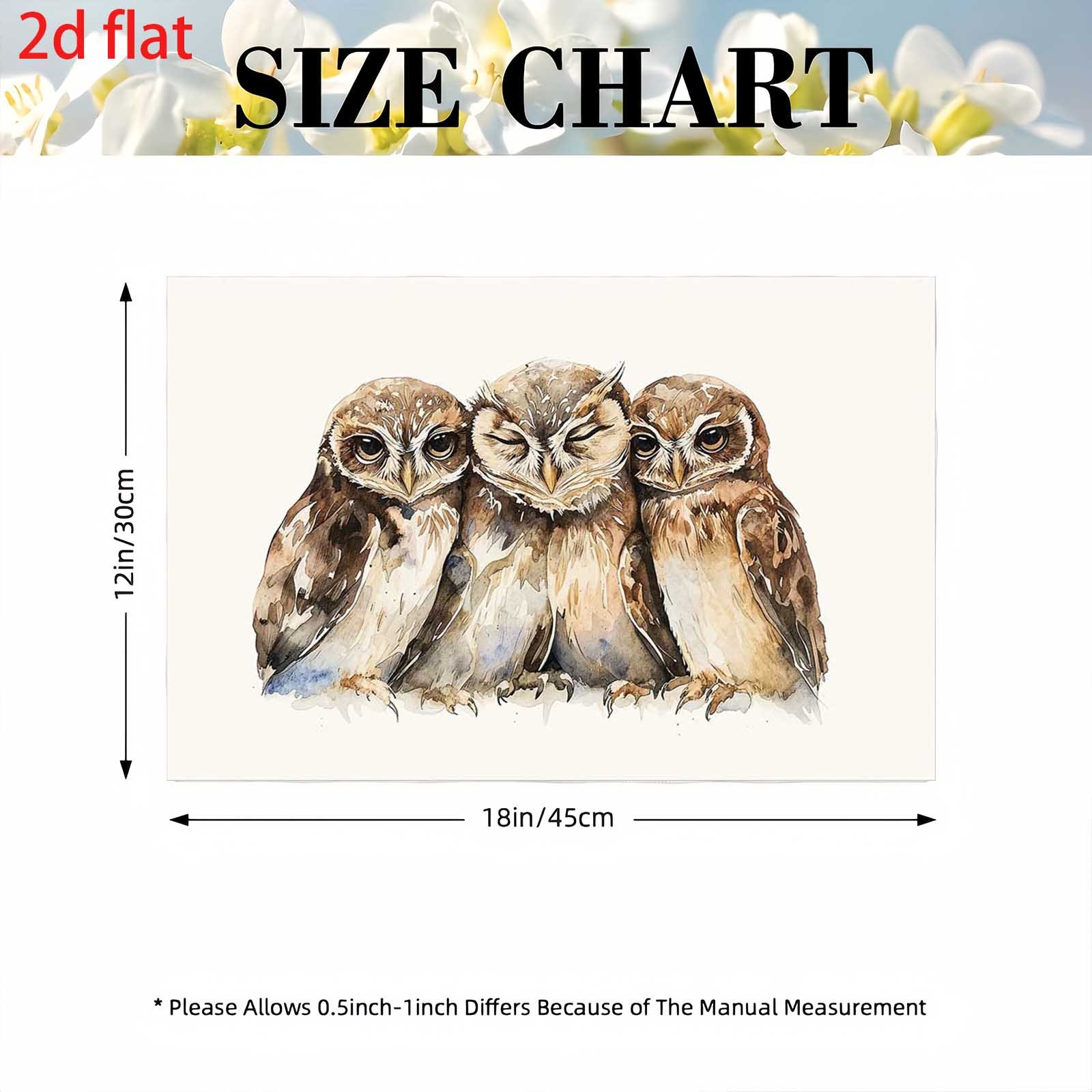 Set Of 4 Watercolor Owl Placemats Table Mats Home Kitchen Decor_voghion.com