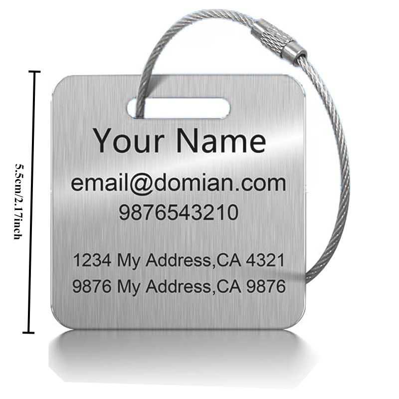 Custom Acrylic Luggage Tag with Wire Rope Hook