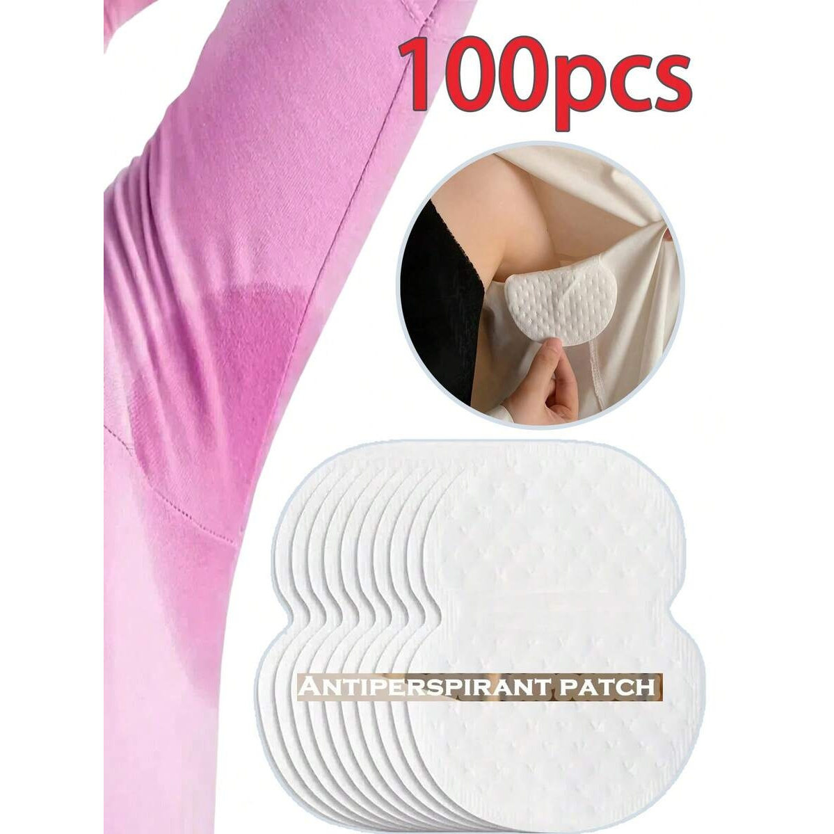 100pcs of Disposable Breathable Sweat-Absorbing Pads; Underarm Sweat Pads; Washable Sweat Pads; Clothing Sweat Pads; Sweat-Absorbing And Deodorizing Pads; Anti-Sweat Pads; Invisible And Breathable; Portable; Travel Essential; Keeps You Cool in Summe