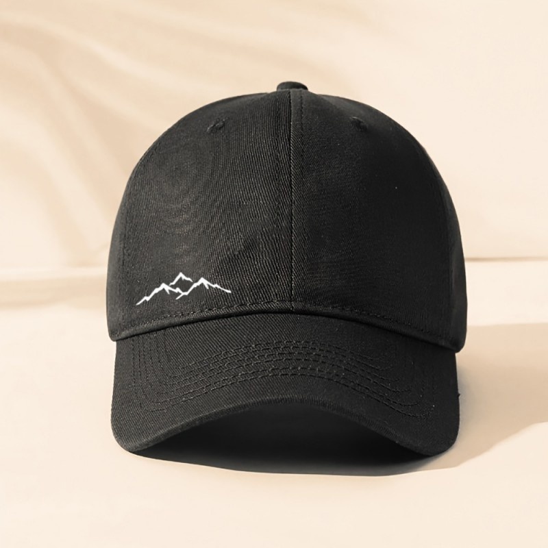 Minimalist Mountain Peak Pattern Baseball Cap, Unisex Adjustable