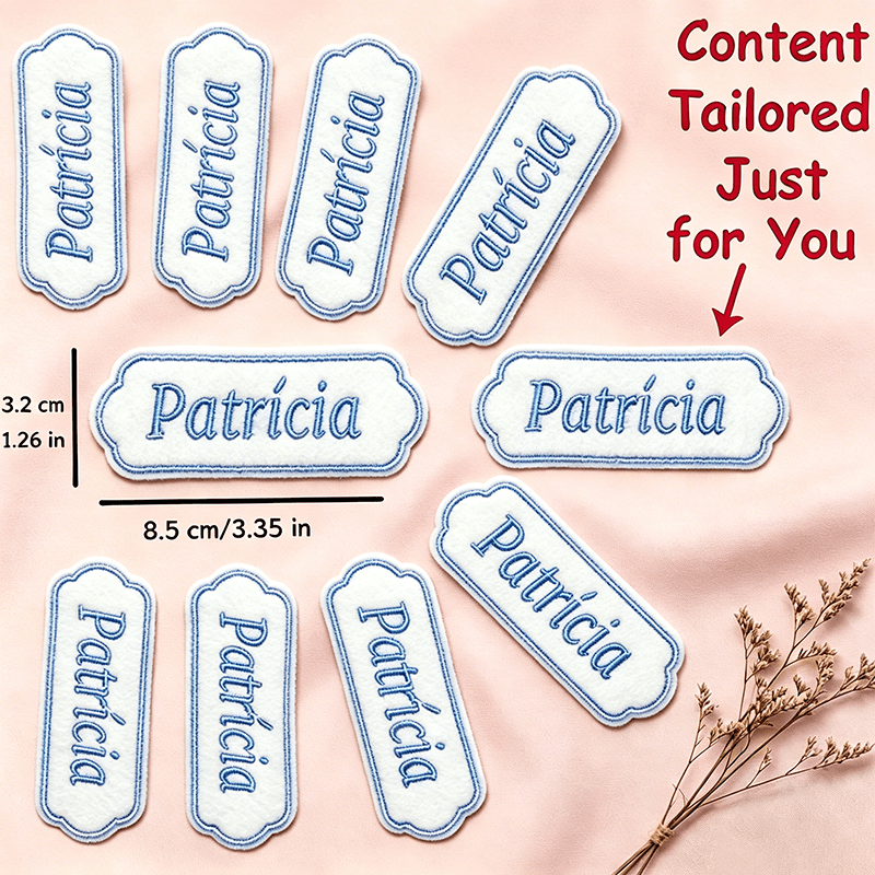 TEMU 10 pz Targhette con Ricamate Personalizzate - Etichette con Personalizzate da Stirare/Cucire, Targhette con Lettere Grandi, Adatte per Giacche,