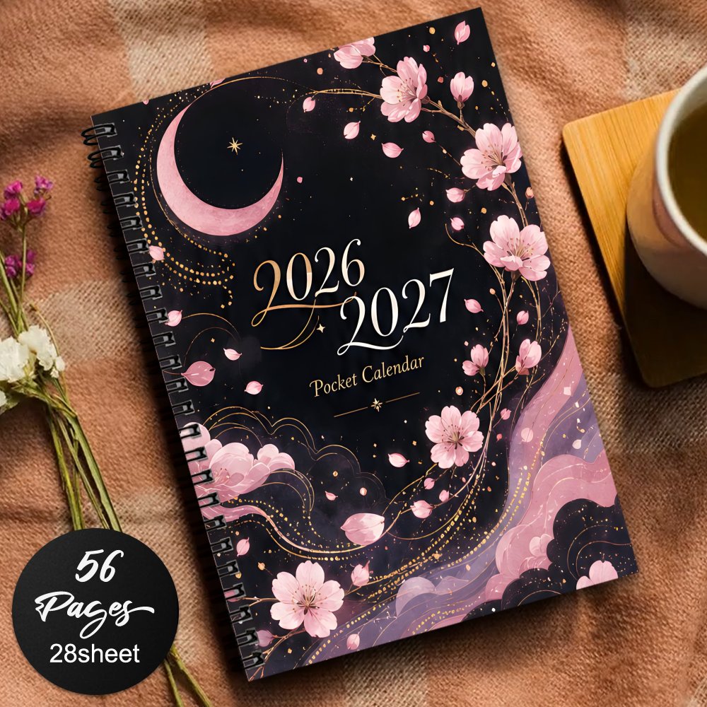 TEMU 1 pièce Bloc-notes de planification 2026-2027, Agenda à spirale, Carnet de notes, Fournitures de bureau et scolaires, Parfait pour avec motif