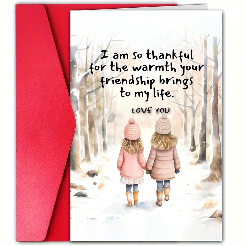 

1pc Warm Appreciation Card With Envelope, 12cm*18cm, Romantic Birthday Greeting For Husband, Wife, Friend, Lover, Special Card For Day