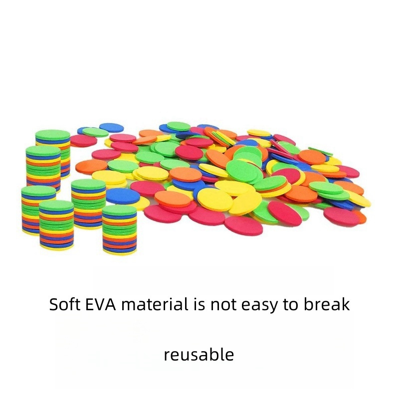 

60pcs Eva Foam Discs For Launchers - Soft, & Reusable - Cat And Dog Play, Party Props - Purple, Red, Green, Blue, Yellow, Party Game Props | Discs | Eva Foam Material