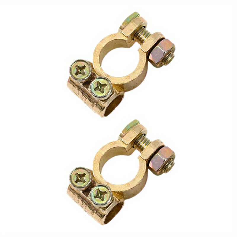 TEMU High-quality Copper-plated Aluminum Alloy Car Battery Terminal Connectors - Durable Stud , For Vehicle Electronics
