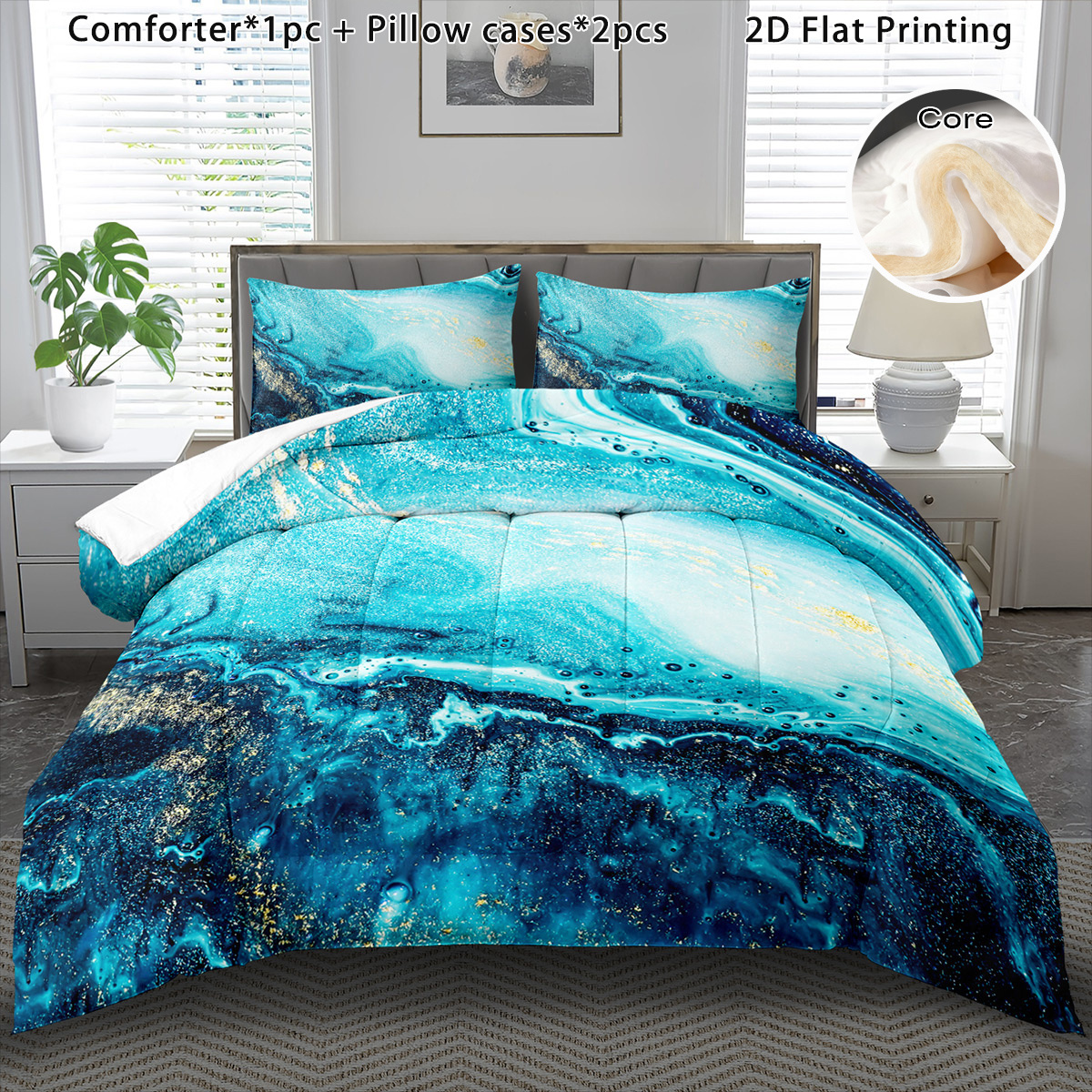 TEMU 3pcs Comforter Set For Comforter Set Cartoon Boho Soft Bedding Halloween Gift Quilt Cute Christmas Room Decor Autumn Winter Quilt Birthday