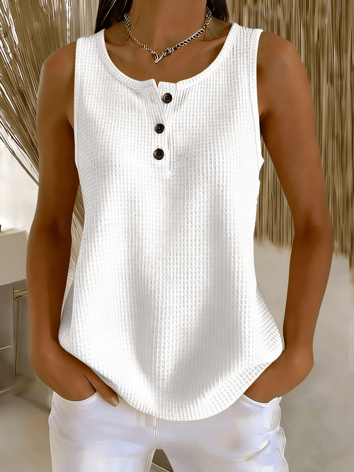 plus size plus size womens waffle stretchy tank sleeveless henley neck loose layer pullover sleeveless top