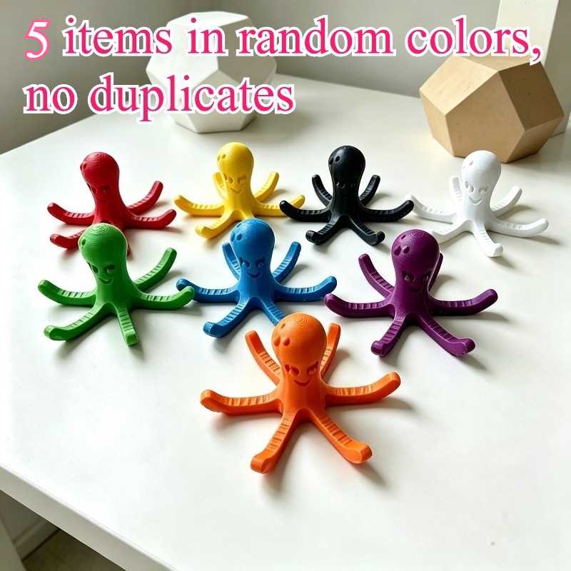 TEMU 5pcs Random Color Octopus-shaped Cup Drying Rack Ventilation Function To Enhance Drying , Countertop Space. Suitable For All Types Of Water