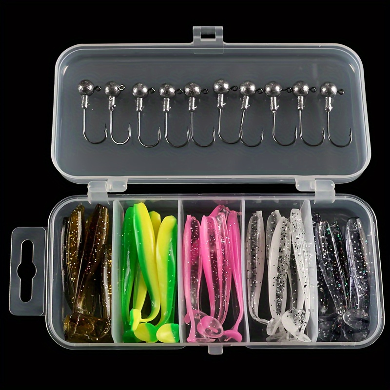 

A Set Of 35 1 Soft Fishing Lure With Jig Hook, Silicone Soft Equipment, Hunting And Fishing Equipment, Fishing Soft Suit