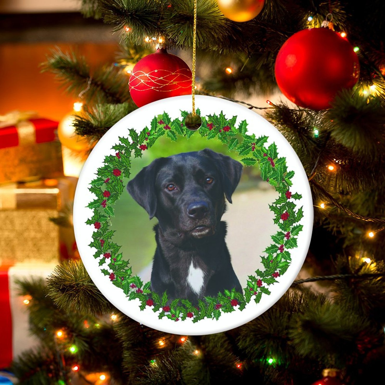 

1pc Dog Ceramic Decorations Christmas Decorations Christmas Tree Decorations Home Decorations Hanging Charms Personalized Commemorative Decorations Suitable For Dog Lovers, Unisex Gifts