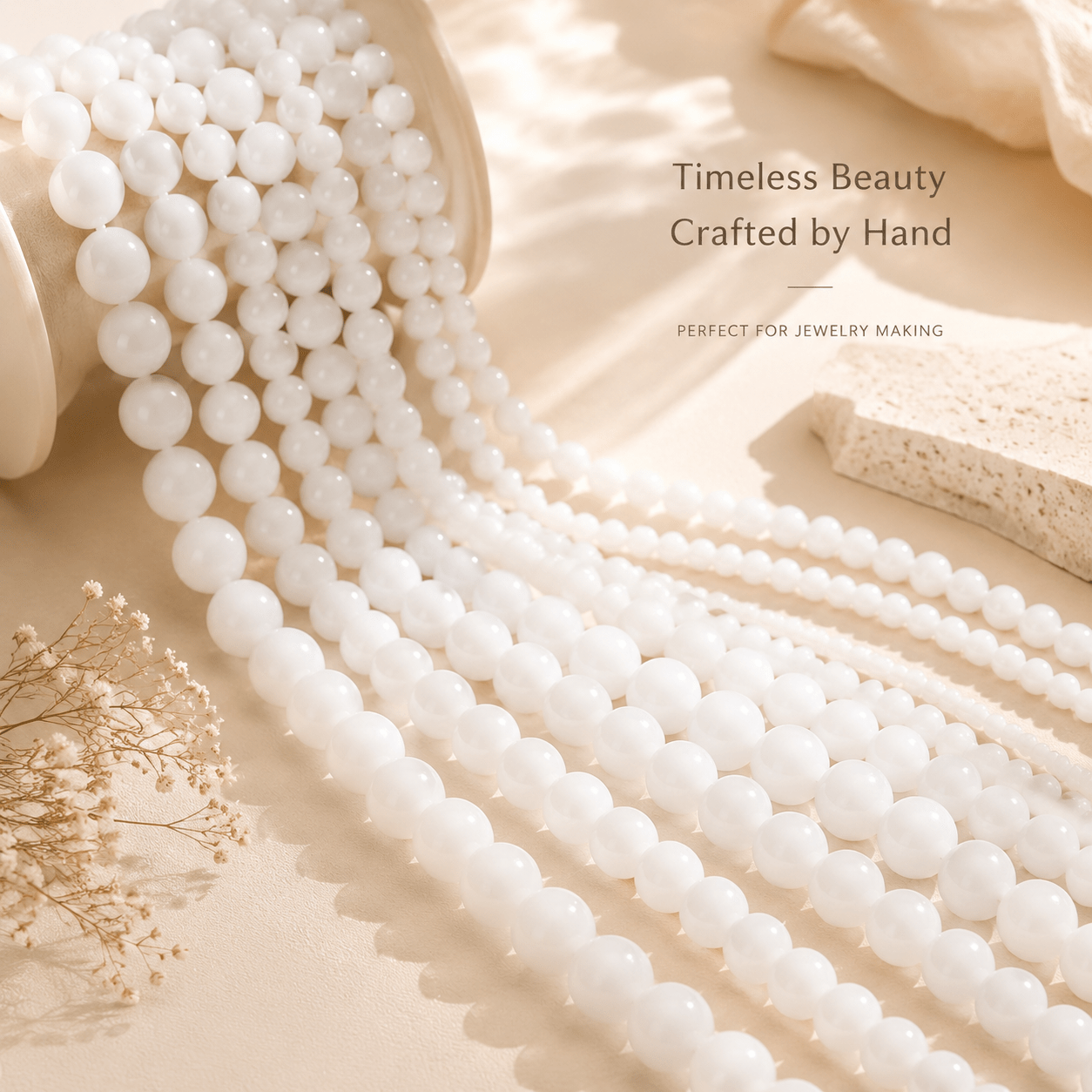 TEMU White Chalcedony Round Beads Suitable For Bracelet Necklace Pendant Making, Bead Weaving Crafts, Diy - Spacer Beads For Beadwork, For Bracelet &