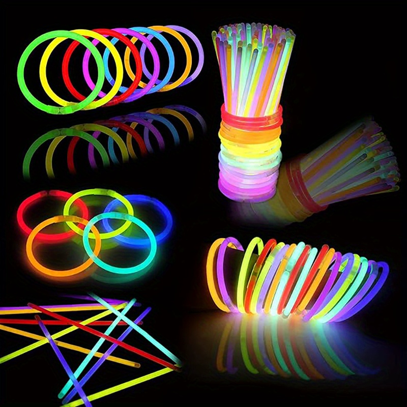   glow sticks festival decorations glow in the dark 8 glowsticks party favors with bracelets and necklaces luminous holiday decorations weddings music festivals halloween christmas party decoration festive atmosphere props